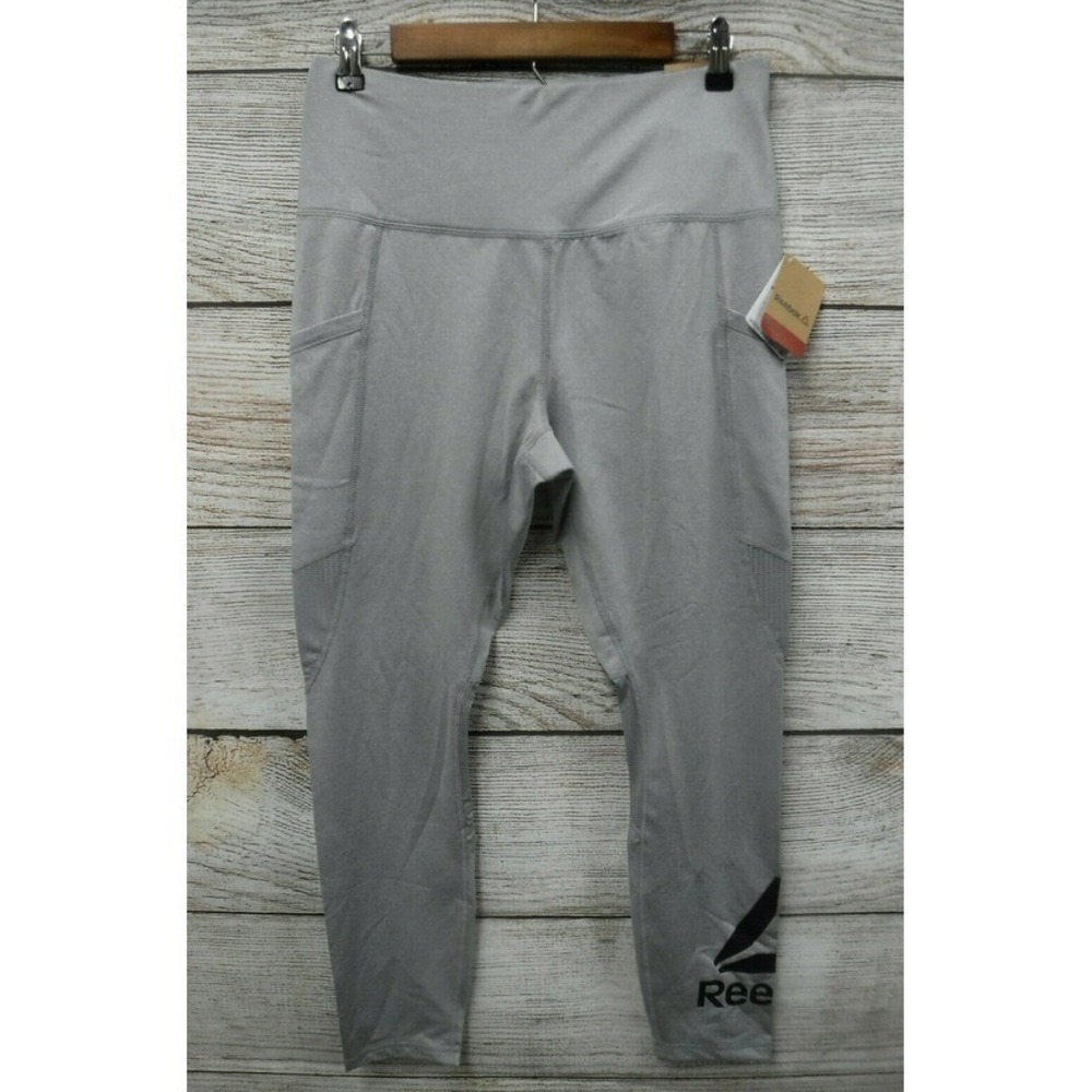 Reebok Pants Womens Size Small Grey Trancend High Rise 7/8 Legging Pants New‎